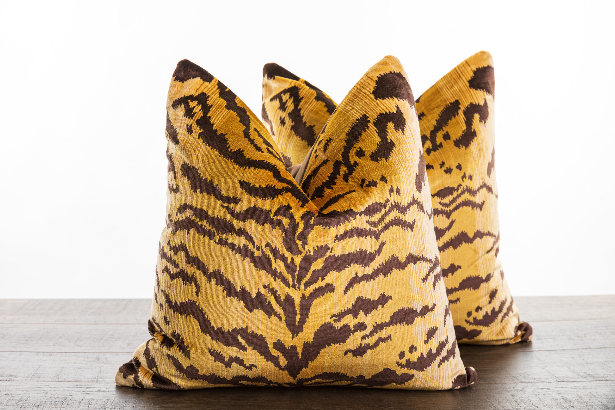 Scalamandre Tigre Silk Gold Throw Pillow Cover